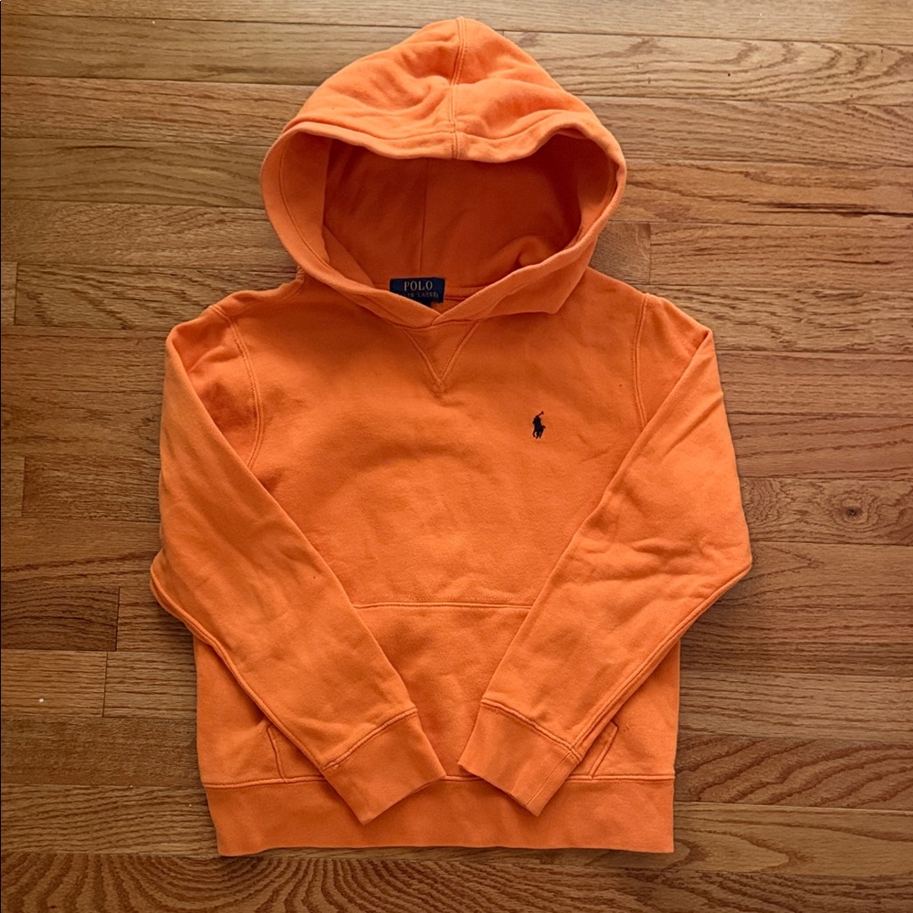 Polo by Ralph Lauren Orange Hoodie medium 10-12 boys